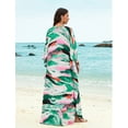 thumbnail image 3 of Plus Size Kaftans for Women Printed Maxi Beach Dress Woven V-neck Caftan Tunic Summer Resort Wear Loose House Dress Oversized Muumuu Dresses Middle Eastern Abaya, 3 of 11