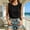 Black, variant on WRFWUL Womens Cotton Sleeveless Tops Ruffle Trim Drawstring Hem Crewneck Blouses Pleated Casual Summer T Shirt