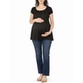 thumbnail image 2 of White Mark Women’s Maternity Short Sleeve Empire Waist Tunic Top, 2 of 6