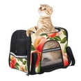thumbnail image 6 of Peach Fabric 900D Oxford Cloth Pet Carrier Bag Base Sherpa Nylon Webbing 17x10x11.8 in 43x26x30 Cm Gray Black Comfortable Lightweight Durable Travel Crate, 6 of 7
