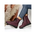 thumbnail image 4 of Frontwalk Women Ankle Boots Casual Combat Boot Side Zip Booties Walking Fashion Shoes Womens Lace Up Wine Red 5, 4 of 8