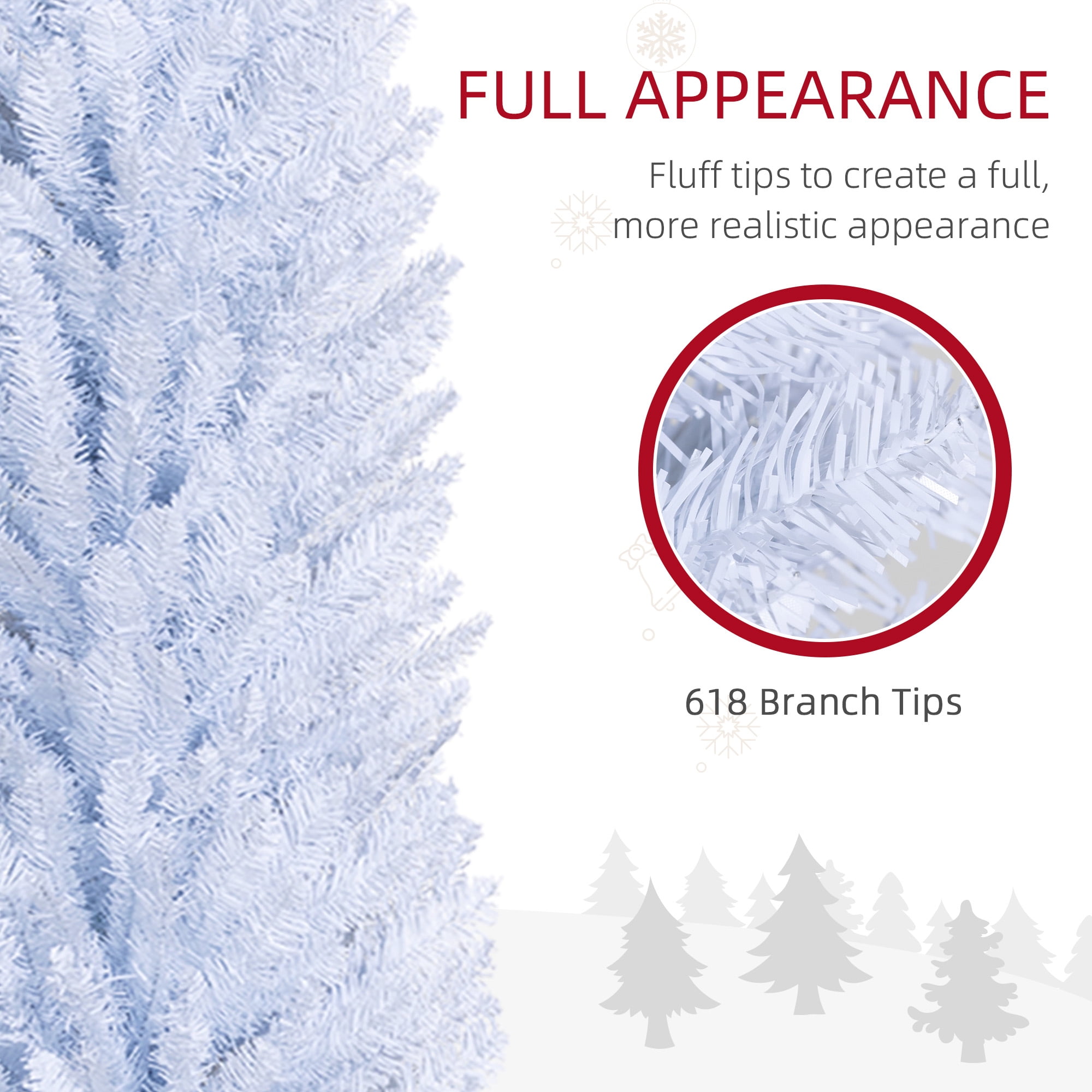 8ft Unlit Pencil Christmas Tree 618 Tips Flame Retardant Small Space Holiday Decor
