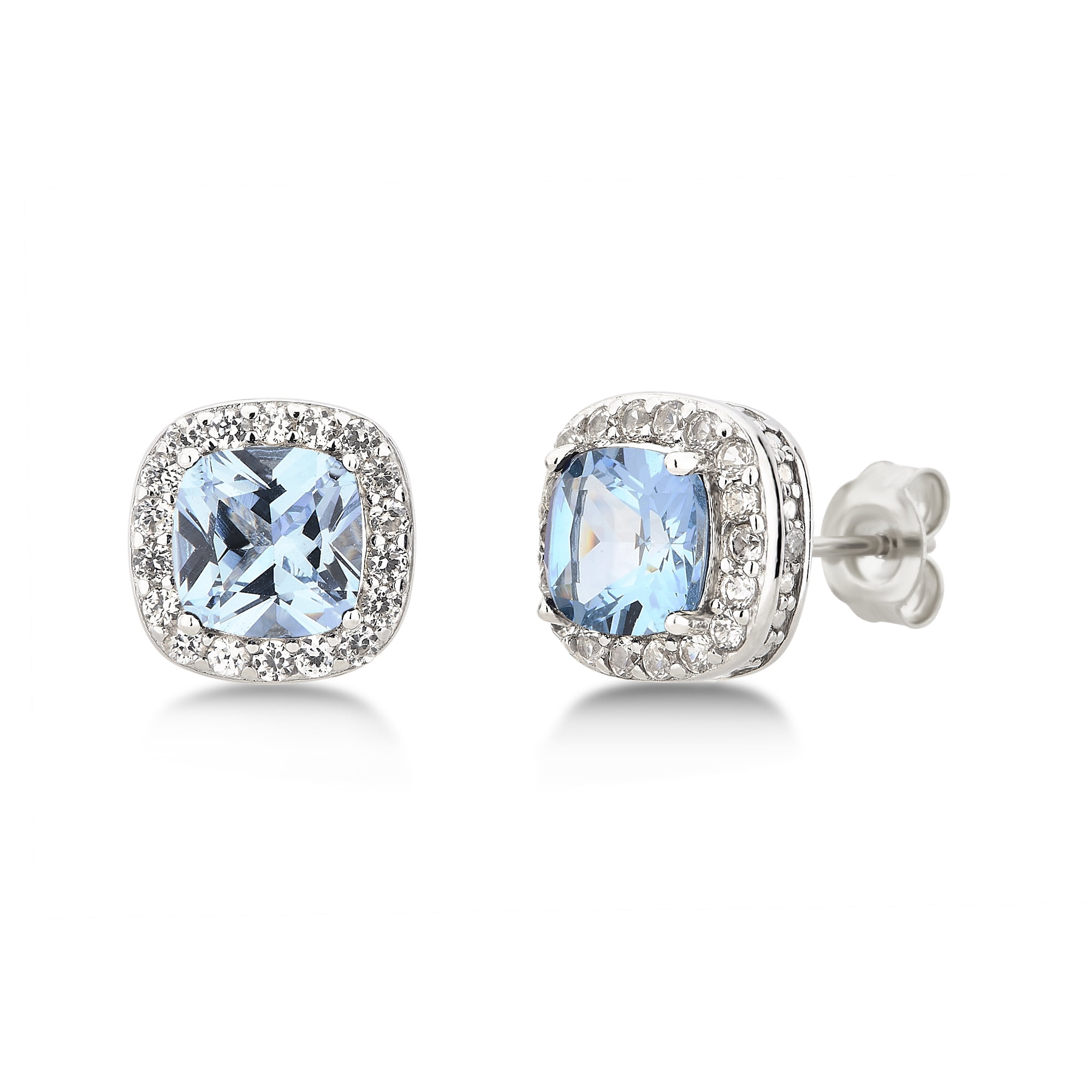 Diamond Accent, Created Blue Topaz & White Sapphire Sterling Silver 3 Piece Jewelry Set