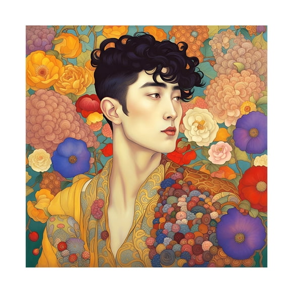 Canvas Wall Art - Tina Lavoie 'Art Nouveau Beauty X' Wall Art for Living Room, Bedroom, or Office Décor by Trademark Fine Art - 14 x 14 Inches