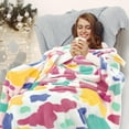 thumbnail image 2 of Decorative Rainbow Fleece Blanket Twin Size 60"x80" Lightweight Colorful Cozy Fuzzy Bed Throw Blanket Home Decor for Farmhouse Bedroom Livingroom, 2 of 6