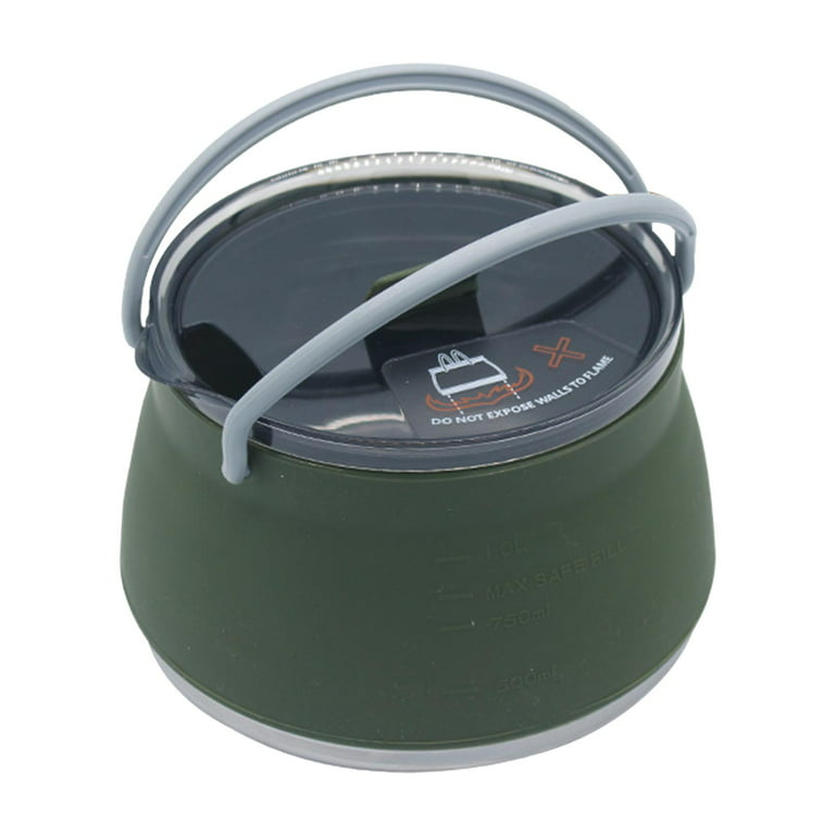 Foldable Portable Camping Cook Pot Saving Space Collapsible Cooker Pot Heat  Resistant for Outdoor Fishing for Hiking Backpacking
