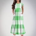 thumbnail image 2 of Tranfacy Robes d'Été pour Ados, Robes d'Été pour Filles, Robe d'Été pour Filles de 6 à 12 Ans à Manches Courtes, Col Rond, Décontractée, à Pois, Robe Longue Ample et Confortable, 2 of 7