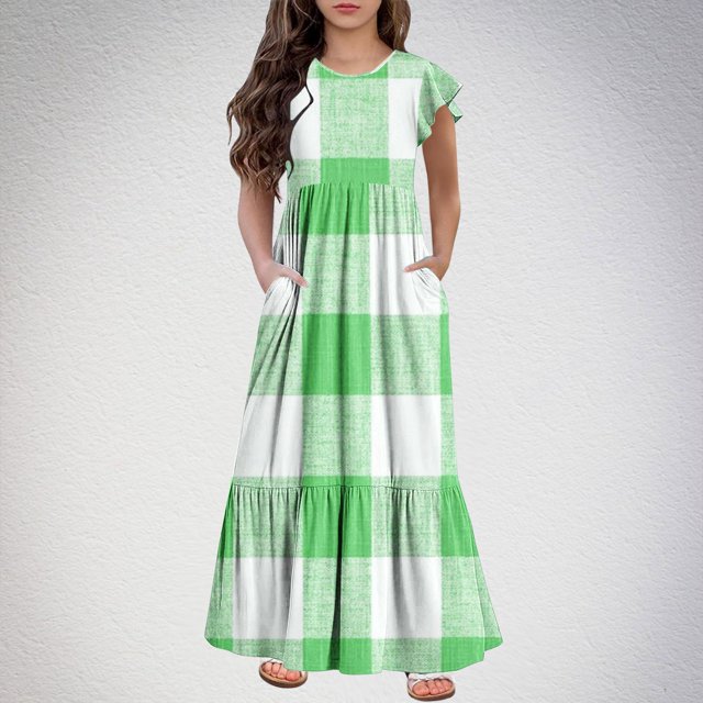 LOVZFMLL Robe Sans Manches à la Mode pour Enfants Robe d'Été Décontractée à Col Rond pour Filles