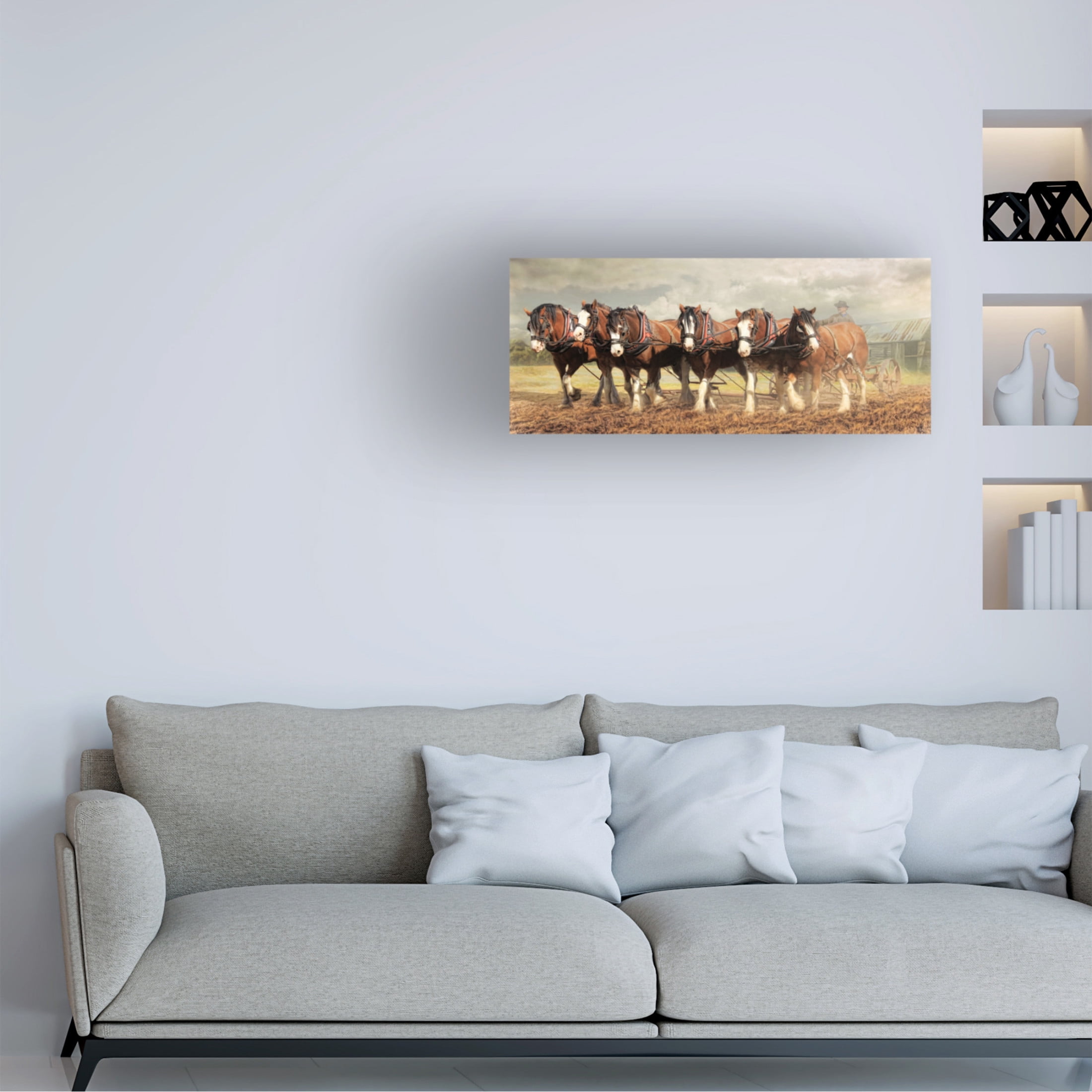Canvas Wall Art - Trudi Simmonds 'Horse Power' Wall Art for Living Room, Bedroom, or Office Décor by Trademark Fine Art - 32 x 14 Inches