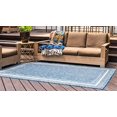 thumbnail image 2 of Unique Loom Tapis Ton sur Ton Extérieur 7' 10 x 7' 10 Bleu Carré/beige, 2 of 2