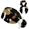 thumbnail image 1 of Working Cap with Buttons and Sweatband Scrub Hat Bouffant Caps with Scrunchie Mushroom Tie Back Hats, 1 of 5