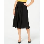 Anne Klein Women's Georgette Pleated Skirt Black Size 10