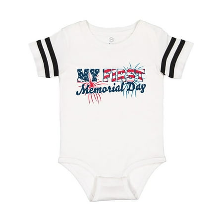 

Inktastic My First Memorial Day Grunge with Fireworks Gift Baby Boy or Baby Girl Bodysuit
