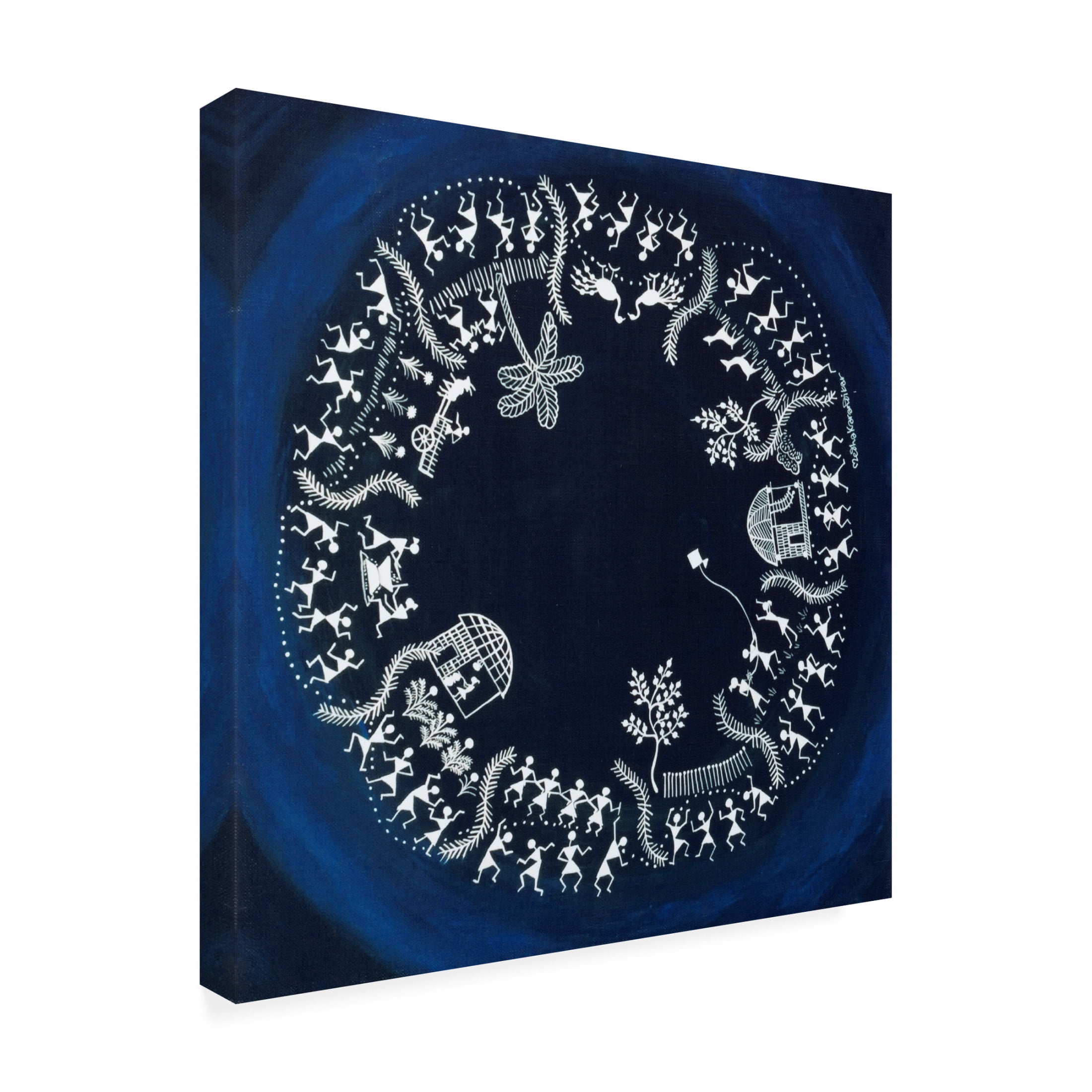 Canvas Wall Art - Medha Karandikar 'It Takes a Village' Wall Art for Living Room, Bedroom, or Office Décor by Trademark Fine Art - 24 x 24 Inches