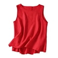 thumbnail image 2 of Lixiuxyad Womens Vest Casual Sleeveless Loose And Thin Crew Neck Casual Vest Top Dressy Casual,Red XL, 2 of 6