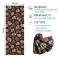 thumbnail image 2 of Brown Skull Rose Pattern Hot Yoga Mat Towel Non Slip for Hot Yoga - Quick-Drying Yoga Mat Cover with 4 Corner Pockets with Travel Bag - Hot Yoga Towel Non Slip 74"x26", 2 of 6