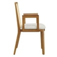 thumbnail image 5 of Side Dining Chair Armchair, Ivory White, Fabric, Wood, Rattan, Bar Pub Cafe Bistro Dining Kitchen Hospitality Restaurant, Modern Contemporary, HB37089, 5 of 9