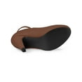 thumbnail image 6 of BLISSFUL STEP Women' Shoes Round Toe Stiletto Heel Ankle Strap Pumps Dark Brown 9.5, 6 of 8