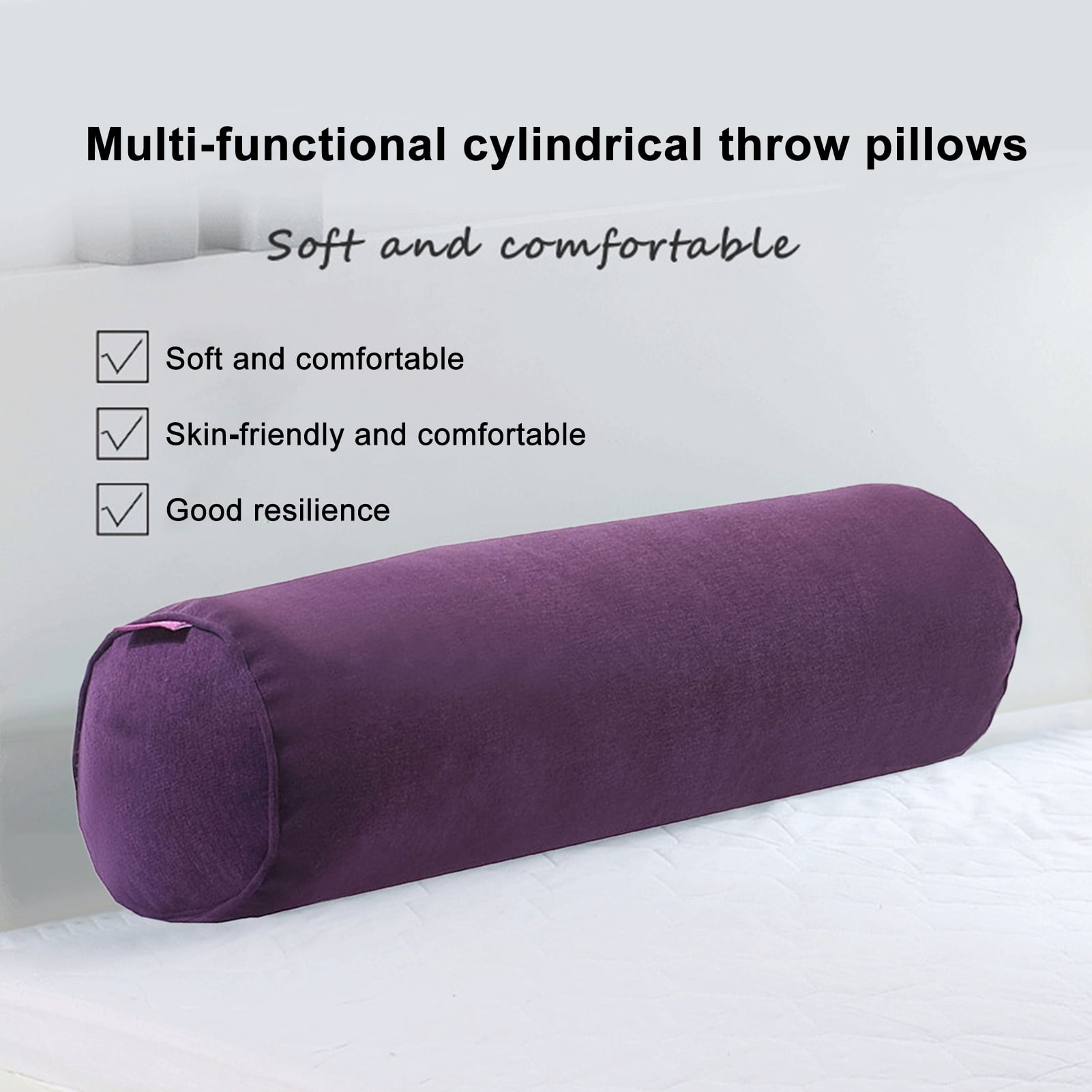 Travelwant Neck Shoulder Pain Relief Pillow Cervical Pillow for Neck Pain Relief Memory Foam Round Neck Sleeping Pillow with Arm Lumbar Shoulder Support Round-Dark Purple