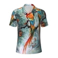 thumbnail image 2 of Daiia Exotic Birds Forest Pattern Men’s Polo Shirts,Solid Deck Shirt,Classic Fit, Breathable Cotton Polo for Casual and Sport Wear-X-Large, 2 of 7