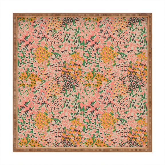 Society6 Maya Floral by Holli Zollinger Square Bamboo Tray