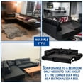 Contemporary Sectional Modern Sofa Bed Black With Functional Armrest