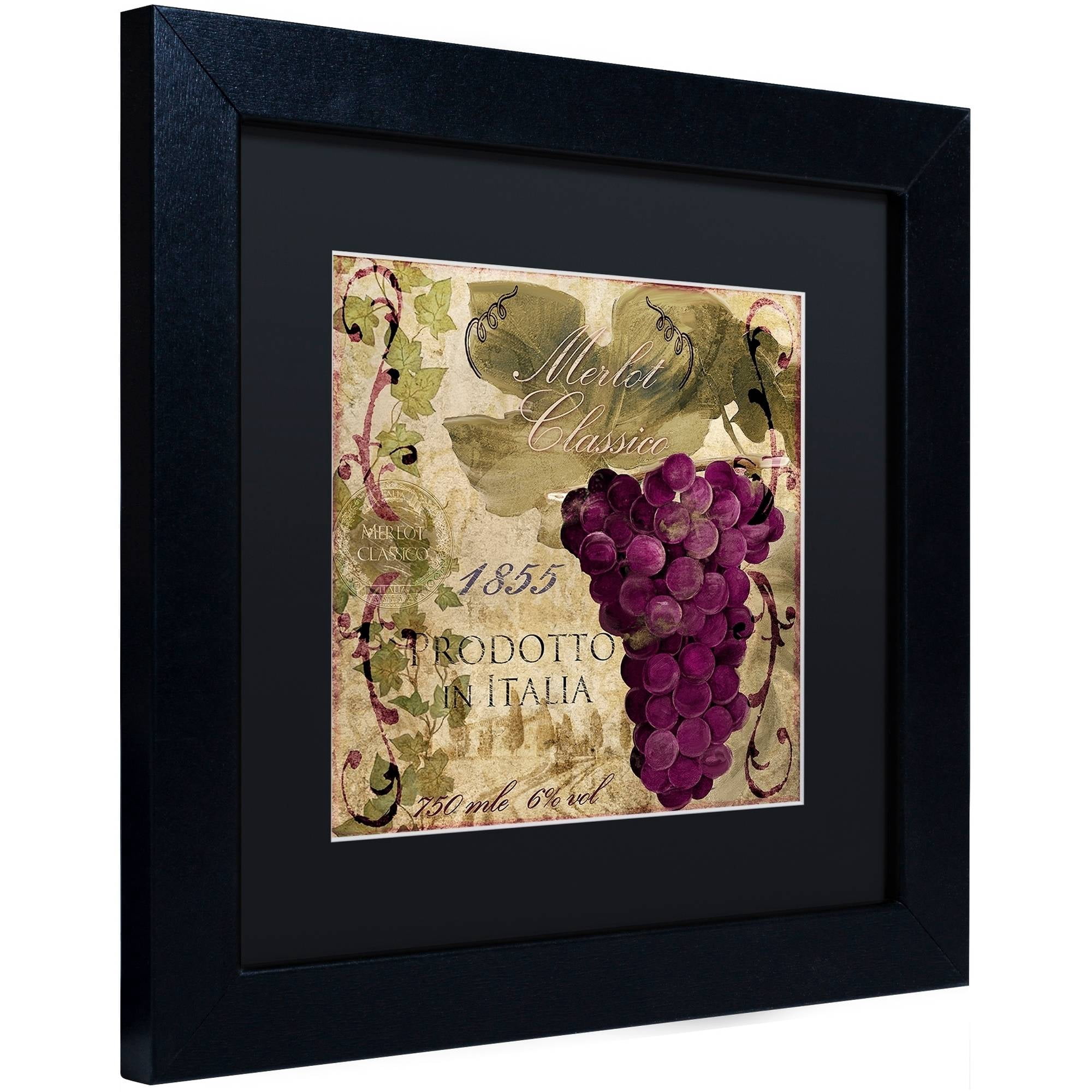Trademark Fine Art "Vino Italiano I" Canvas Art by Color Bakery Black Matte, Black Frame
