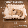 thumbnail image 3 of Cat Sofa Bed for Indoor Cats, Elevated Cat Couch with Wooden Frame, Washable Fluffy Cushion, Cooling Mat Cushion,Raised Pet Bed Furniture for Small Dogs & Cats, Modern Cozy Kitty Lounge, 3 of 5