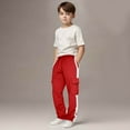 thumbnail image 2 of Miluxas Sweat Pants for Boys Wide Leg Joggers Pants Workout Jogging Loose Fit Trousers with Pockets Red 13 Years, 2 of 7