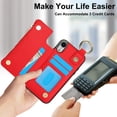 thumbnail image 5 of Allytechgroup iPhone XS/X Wallet Case, RFID Blocking Zipper Pocket Ring Holder Kickstand Bumper Shockproof Portable Durable Phone Case for Apple iPhone XS/X, Red, 5 of 8