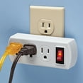 Triple Plug Outlet Adapter On/Off Switch Grounded Wall Tap Home Office