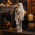 thumbnail image 6 of Life-size posing Halloween skeleton 15.7-inch full-body articulated human bone yard, realistic decoration displayed in the window and durable plastic props., 6 of 6