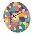 thumbnail image 3 of Designart 'Retro Geometrical Pastel Abstract I' Mid-Century Modern Wood Wall Clock, 3 of 5