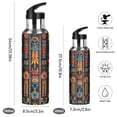 thumbnail image 2 of Yayeee 20oz Insulated Water Bottle Double Wall Stainless Steel with Flip Straw Lid, Black Geometric, 2 of 7