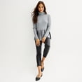 thumbnail image 4 of Women's Nine West Turtleneck Sweater with Pleated Hem Color: Midnight Wine Size: MEDIUM, 4 of 4