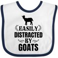 thumbnail image 3 of Inktastic Easily Distracted by Goats Boys or Girls Baby Bib, 3 of 4