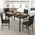 thumbnail image 3 of 5 Piece Dining Room Table Set, Modern Dining Table Sets with Black PU Leather Chairs for 4, Faux Marble Pattern Rectangle Kitchen Table Set for Bar Living Room Breakfast Nook Small Space, 3 of 10
