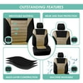 FH Group Car Seat Covers Front Set Premium Beige 3D Air Mesh Low Back