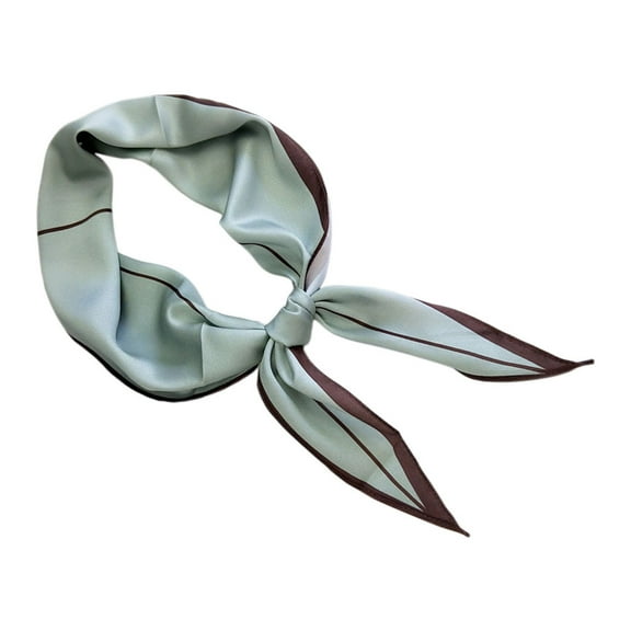 COSMOBETTY 1Pcs Rhombus Green Emulation Silk Scarf for Women Lightweight Fashion