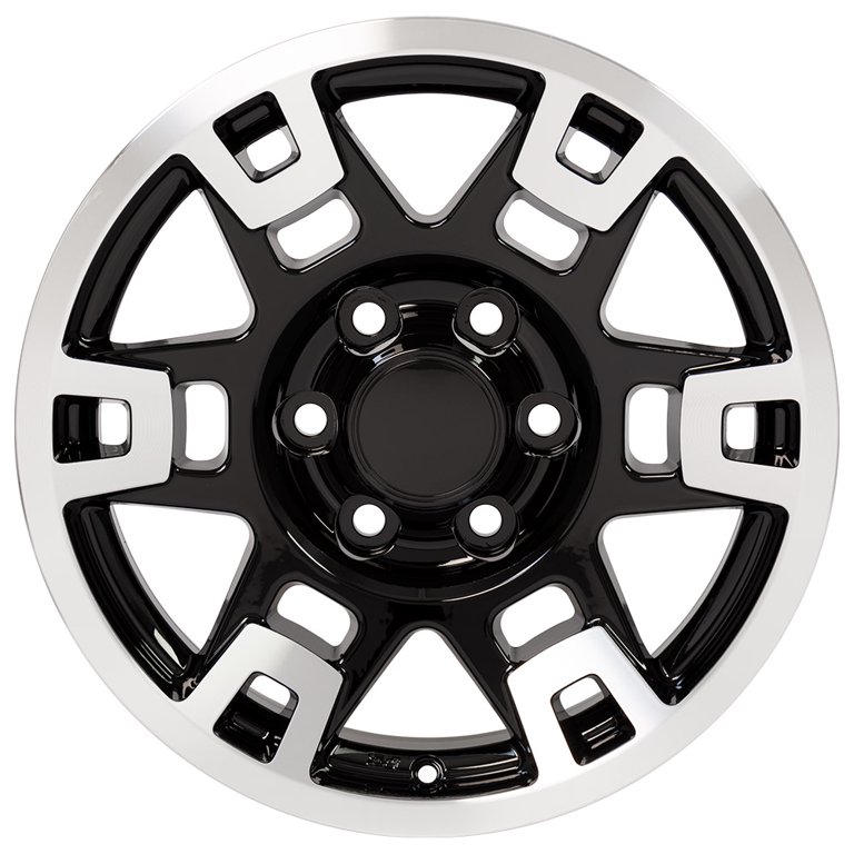 OE Wheels 17 inch Black Machined 75167 Rim Fits Specific Toyota Tacoma,  4Runner - TRD Style