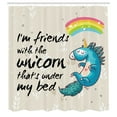 thumbnail image 3 of Ambesonne Unicorn Shower Curtain, Dreamer Pony, 69"Wx75"L, Cream Blue Black, 3 of 5