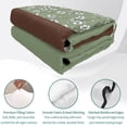 thumbnail image 4 of King Quilt Set 96''x106'', Sage Green Brown Flowers Lightweight Bedspread Coverlet Set with 2 Pillow Shams, Classic Botanical Art Elegant Breathable All Season Quilt Bedding for Bedroom/Guest Room, 4 of 9