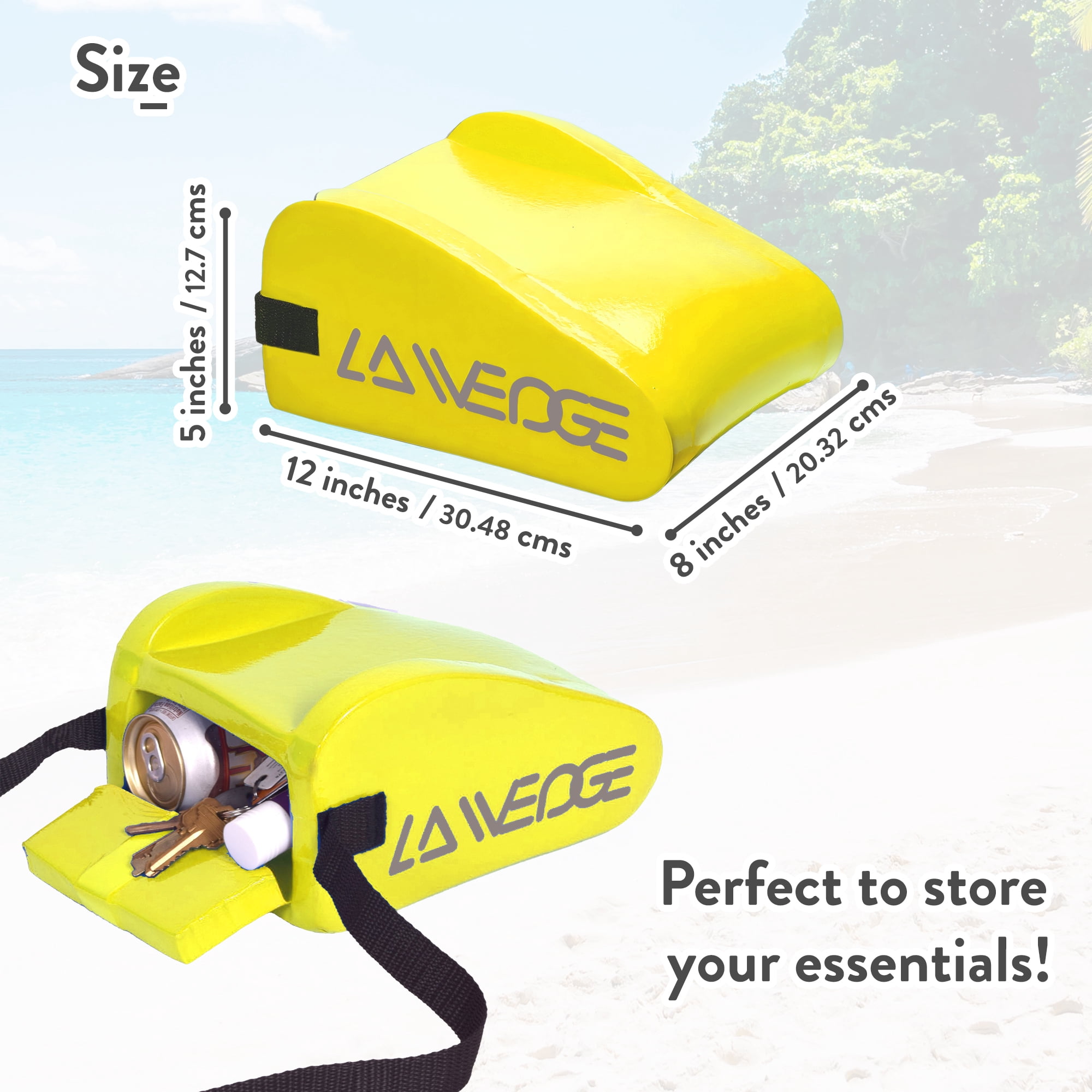 La-Wedge - Beach Headrest and Accessory Bag - Banana Yellow
