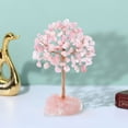 thumbnail image 4 of Rose Quartz Healing Crystals Copper Lucky Tree Desk Office Decor Wrapped On Natural Rose Quartz Base Feng Shui Luck Figurine, 4 of 7