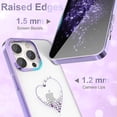 thumbnail image 3 of Bling Love Heart Case Compatible With Iphone 14 Pro Max/14 Pro, Plating Clear Hard Pc Protective Cover, 3 of 5