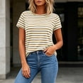 thumbnail image 5 of Otntypg Women's Striped Short Sleeve T-Shirt - Trendy Basic Athletic T-Shirts Loose Soft Crew Neck Casual Summer Tops for Work Weekend, 5 of 8
