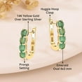 thumbnail image 5 of Emerald  925 Sterling Silver 14K Yellow Gold Plated Hoops Hoop Earrings for Women Jewelry Ct 1.11 Birthday Gifts for Women, 5 of 8