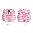 thumbnail image 3 of Balery Pink bows Pantalones cortos deportivos para mujer con forro y dos bolsillos, elásticos, para entrenamiento, gimnasio, yoga-Small, 3 of 7