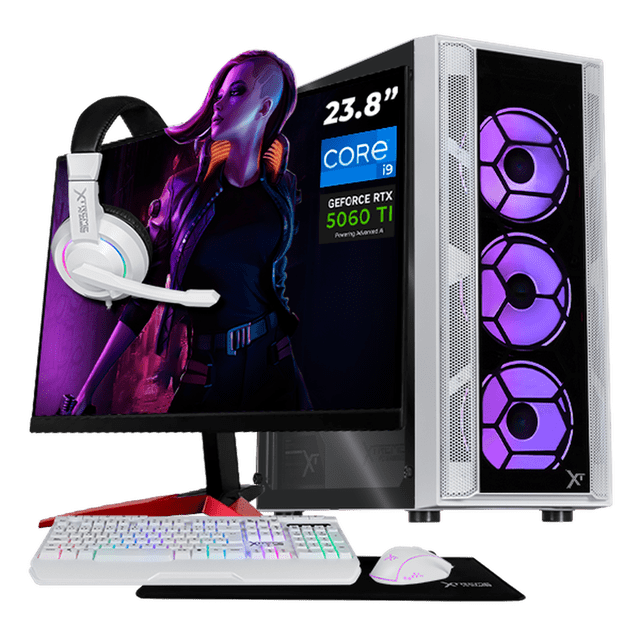 PC Gamer Completa Xtreme PC Gaming NVIDIA GeForce RTX 5060 Ti Intel Core i9 12900F 32GB SSD 1TB Monitor 23.8 165Hz WIFI W11 White gaming competitivo y streaming
