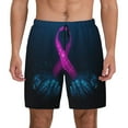 thumbnail image 2 of Picia Two Human Hands are Holds Pink Ribbon Awareness pattern Mens Swim Trunks with Compression Liner Stretch Beach Shorts Quick Dry with Zipper Pockets No-Chafing Board Shorts-Small, 2 of 9